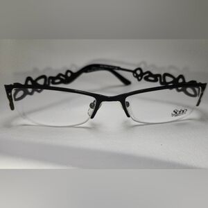 Soho Black Eyeglasses with Intricate Scrollwork Design